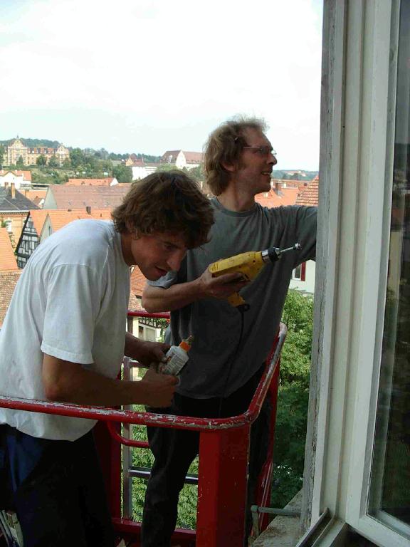Fensterläden-Montage mit Aussicht