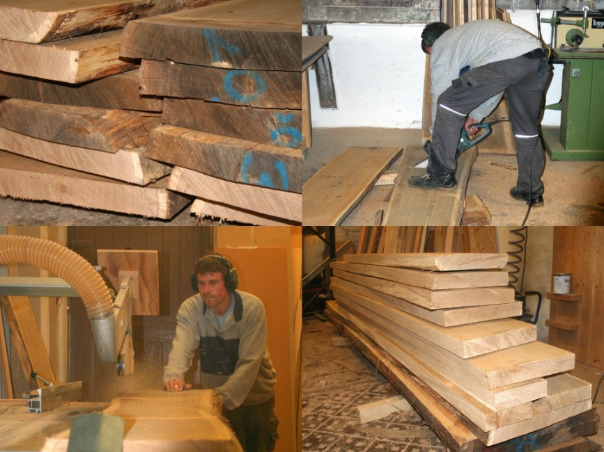 Holzplatten gestapelt für Werkstattarbeit